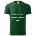 Tricou unisex verde sticla, Zambeste, Dumnezeu te iubeste! S